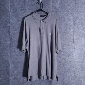 Polo Ralph Lauren Polo Shirt Men 2XB Gray Short Sleeve Classic Fit Big Tall Pony
